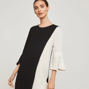 NEW BCBGMaxAzria Mini Dress Womens Loren Black White Colorblock Cuffed Size XS